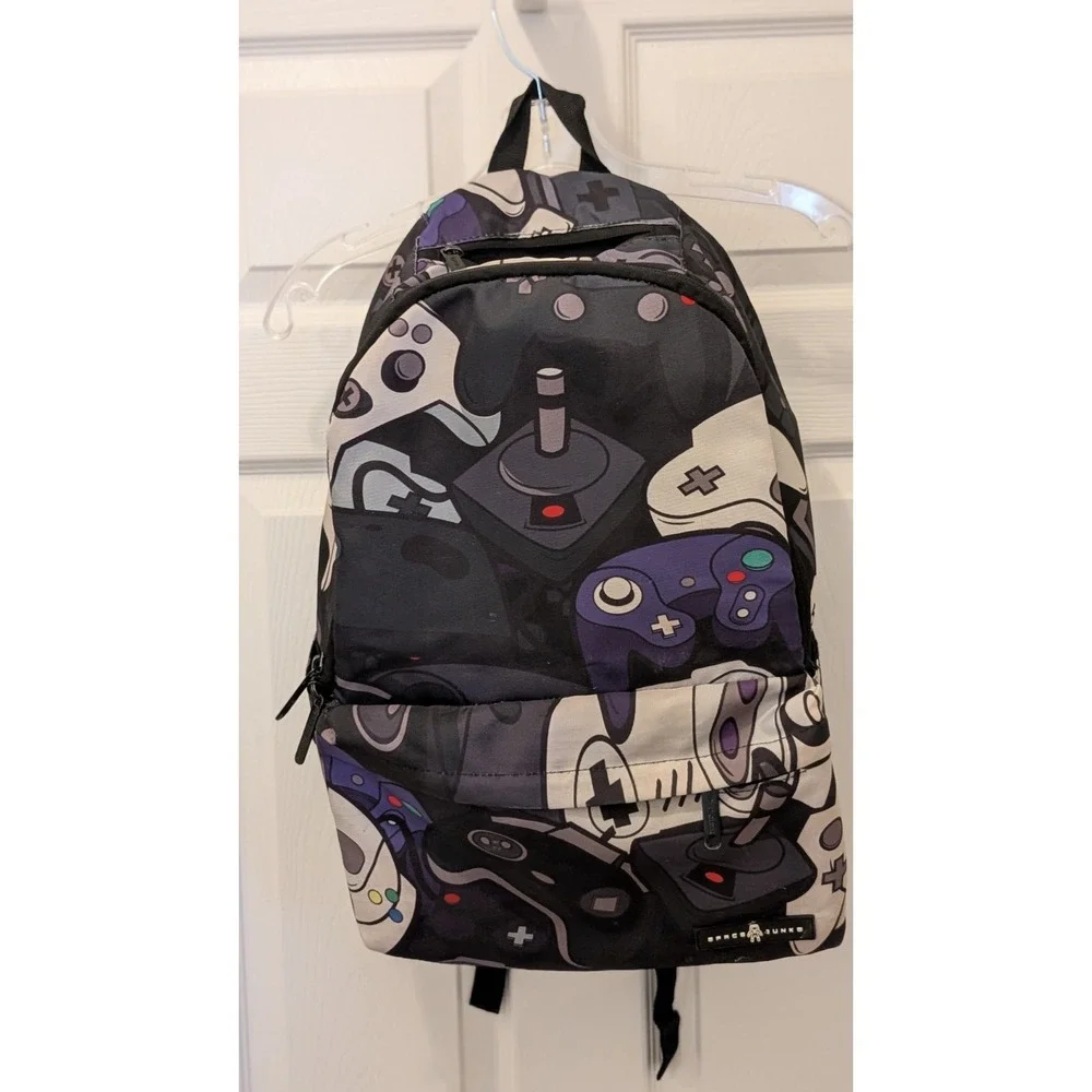 Retro Gamer Backpack Video Game Controller Print Backpack Arcade Gaming Core Bag